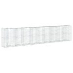 vidaXL Coș gabion cu capac, 950x100x200 cm, fier galvanizat