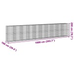 vidaXL Coș gabion cu capac, 1000x100x200 cm, fier galvanizat vidaXL Coș gabion cu capac, 1000x100x200 cm, fier galvanizat