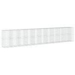 vidaXL Coș gabion cu capac, 1050x100x200 cm, fier galvanizat