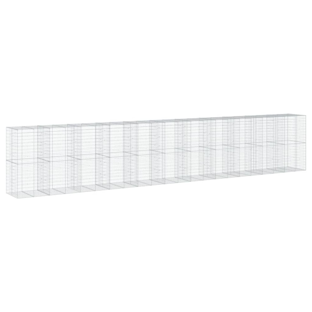 vidaXL Coș gabion cu capac, 1100x100x200 cm, fier galvanizat