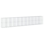 vidaXL Coș gabion cu capac, 1100x100x200 cm, fier galvanizat vidaXL Coș gabion cu capac, 1100x100x200 cm, fier galvanizat