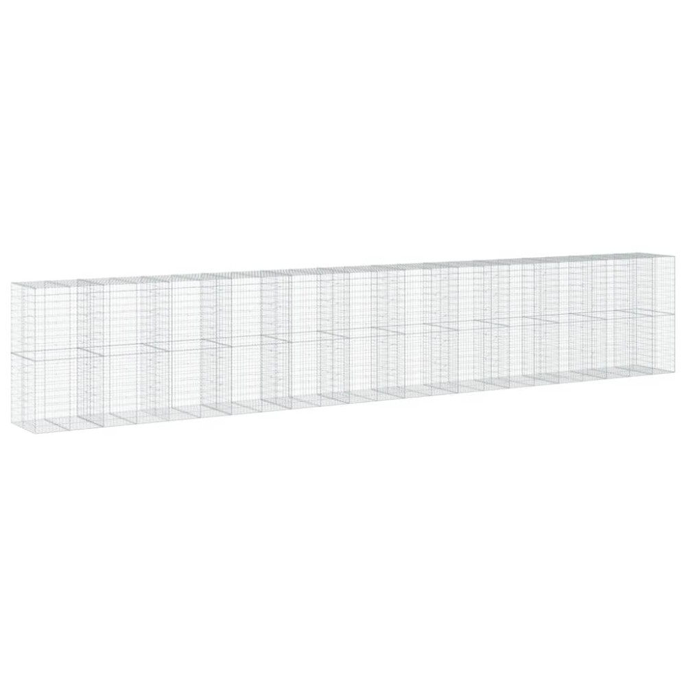 vidaXL Coș gabion cu capac, 1150x100x200 cm, fier galvanizat
