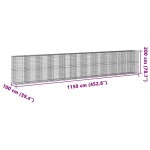 vidaXL Coș gabion cu capac, 1150x100x200 cm, fier galvanizat vidaXL Coș gabion cu capac, 1150x100x200 cm, fier galvanizat