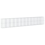 vidaXL Coș gabion cu capac, 1200x100x200 cm, fier galvanizat
