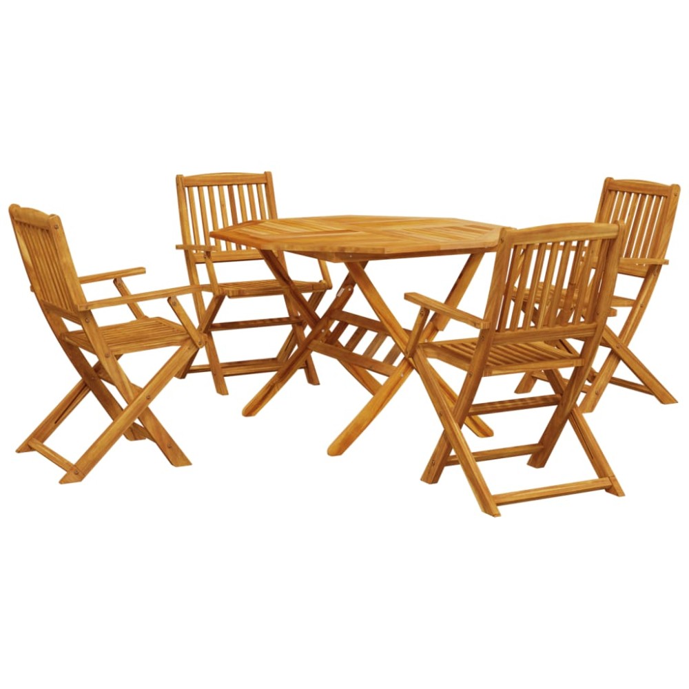vidaXL Set mobilier de grădină pliabil, 5 piese, lemn masiv de acacia