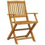 vidaXL Set mobilier de grădină pliabil, 5 piese, lemn masiv de acacia vidaXL Set mobilier de grădină pliabil, 5 piese, lemn masiv de acacia
