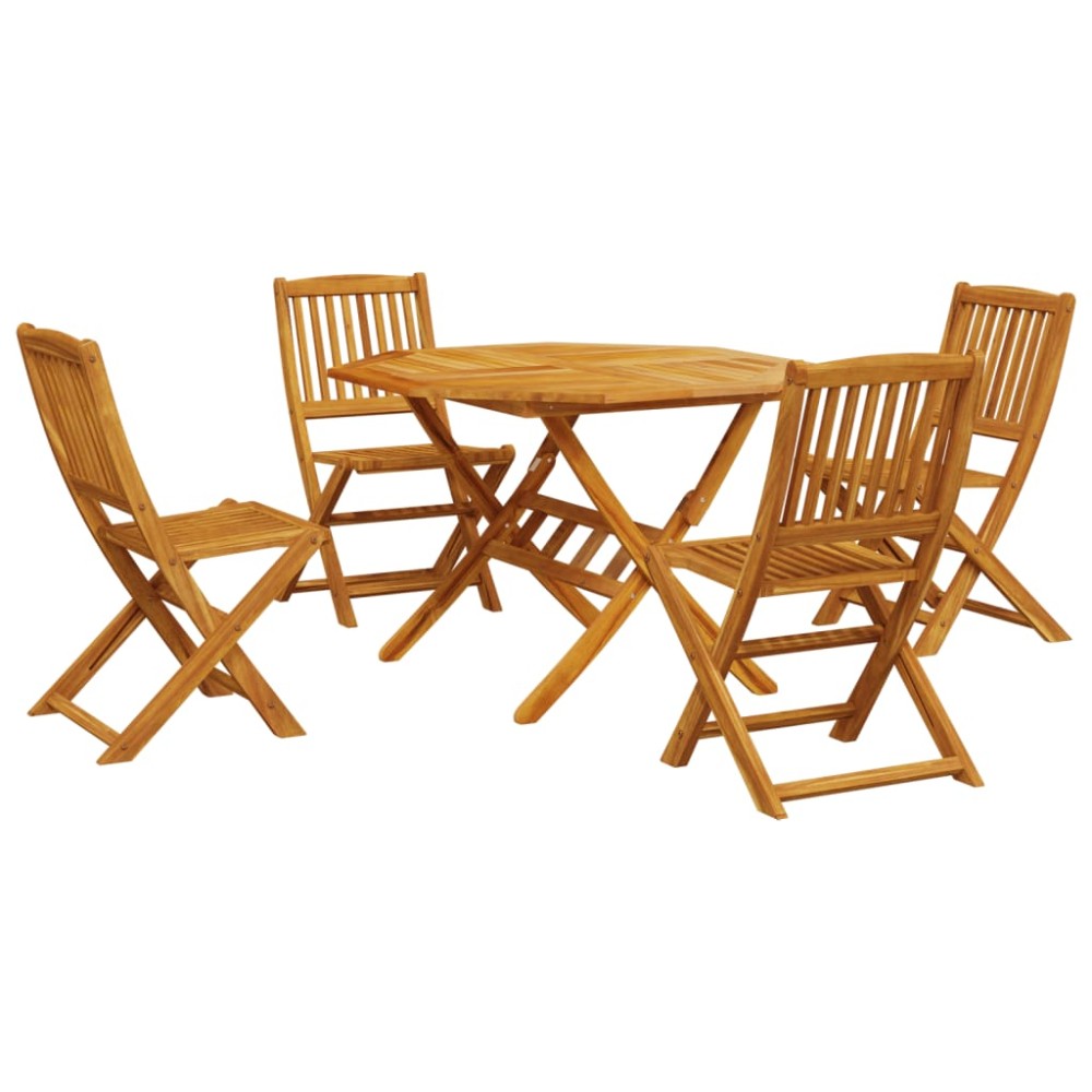 vidaXL Set mobilier de grădină pliabil, 5 piese, lemn masiv de acacia