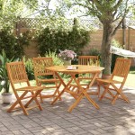 vidaXL Set mobilier de grădină pliabil, 5 piese, lemn masiv de acacia vidaXL Set mobilier de grădină pliabil, 5 piese, lemn masiv de acacia