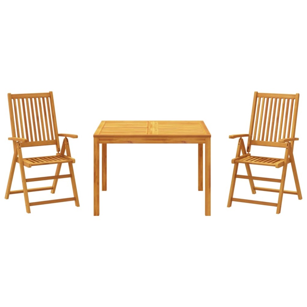 vidaXL Set mobilier de grădină, 3 piese, lemn masiv de acacia