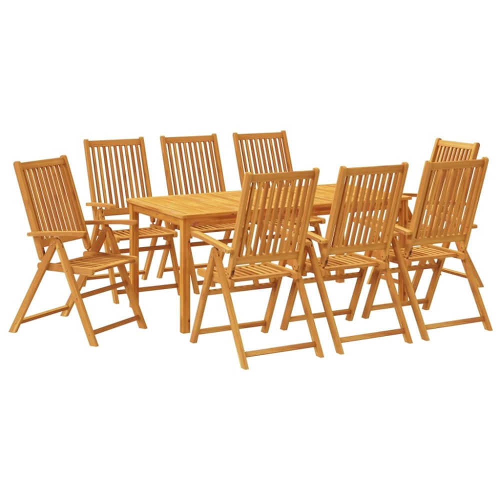 vidaXL Set mobilier de grădină, 9 piese, lemn masiv de acacia