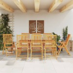 vidaXL Set mobilier de grădină, 9 piese, lemn masiv de acacia vidaXL Set mobilier de grădină, 9 piese, lemn masiv de acacia