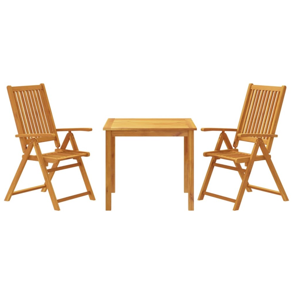 vidaXL Set mobilier de grădină, 3 piese, lemn masiv de acacia