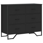 vidaXL Comodă cu sertare, negru, 91x35,5x74,5 cm, lemn prelucrat vidaXL Comodă cu sertare, negru, 91x35,5x74,5 cm, lemn prelucrat