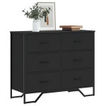 vidaXL Comodă cu sertare, negru, 91x35,5x74,5 cm, lemn prelucrat vidaXL Comodă cu sertare, negru, 91x35,5x74,5 cm, lemn prelucrat