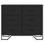 vidaXL Comodă cu sertare, negru, 91x35,5x74,5 cm, lemn prelucrat vidaXL Comodă cu sertare, negru, 91x35,5x74,5 cm, lemn prelucrat