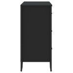 vidaXL Comodă cu sertare, negru, 91x35,5x74,5 cm, lemn prelucrat vidaXL Comodă cu sertare, negru, 91x35,5x74,5 cm, lemn prelucrat