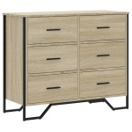 vidaXL Comodă cu sertare, stejar sonoma 91x35,5x74,5 cm lemn prelucrat vidaXL Comodă cu sertare, stejar sonoma 91x35,5x74,5 cm lemn prelucrat