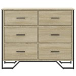 vidaXL Comodă cu sertare, stejar sonoma 91x35,5x74,5 cm lemn prelucrat vidaXL Comodă cu sertare, stejar sonoma 91x35,5x74,5 cm lemn prelucrat