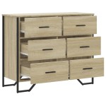 vidaXL Comodă cu sertare, stejar sonoma 91x35,5x74,5 cm lemn prelucrat vidaXL Comodă cu sertare, stejar sonoma 91x35,5x74,5 cm lemn prelucrat