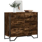 vidaXL Comodă cu sertare stejar fumuriu 91x35,5x74,5 cm lemn prelucrat vidaXL Comodă cu sertare stejar fumuriu 91x35,5x74,5 cm lemn prelucrat