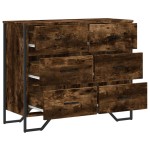 vidaXL Comodă cu sertare stejar fumuriu 91x35,5x74,5 cm lemn prelucrat vidaXL Comodă cu sertare stejar fumuriu 91x35,5x74,5 cm lemn prelucrat