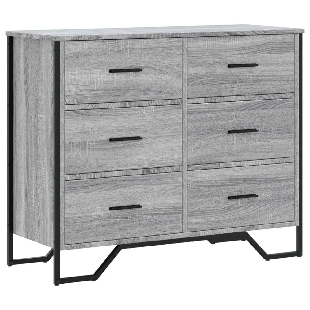 vidaXL Comodă cu sertare, gri sonoma 91x35,5x74,5 cm lemn prelucrat