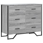 vidaXL Comodă cu sertare, gri sonoma 91x35,5x74,5 cm lemn prelucrat vidaXL Comodă cu sertare, gri sonoma 91x35,5x74,5 cm lemn prelucrat
