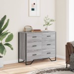 vidaXL Comodă cu sertare, gri sonoma 91x35,5x74,5 cm lemn prelucrat vidaXL Comodă cu sertare, gri sonoma 91x35,5x74,5 cm lemn prelucrat