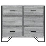 vidaXL Comodă cu sertare, gri sonoma 91x35,5x74,5 cm lemn prelucrat vidaXL Comodă cu sertare, gri sonoma 91x35,5x74,5 cm lemn prelucrat