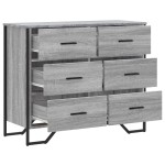 vidaXL Comodă cu sertare, gri sonoma 91x35,5x74,5 cm lemn prelucrat vidaXL Comodă cu sertare, gri sonoma 91x35,5x74,5 cm lemn prelucrat