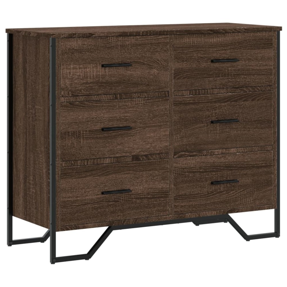 vidaXL Comodă cu sertare, stejar maro 91x35,5x74,5 cm lemn prelucrat
