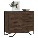 vidaXL Comodă cu sertare, stejar maro 91x35,5x74,5 cm lemn prelucrat vidaXL Comodă cu sertare, stejar maro 91x35,5x74,5 cm lemn prelucrat