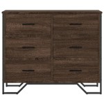 vidaXL Comodă cu sertare, stejar maro 91x35,5x74,5 cm lemn prelucrat vidaXL Comodă cu sertare, stejar maro 91x35,5x74,5 cm lemn prelucrat