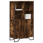 vidaXL Dulap înalt, stejar fumuriu, 79,5x35,5x137,5 cm, lemn prelucrat
