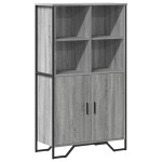 vidaXL Dulap înalt, gri sonoma, 79,5x35,5x137,5 cm, lemn prelucrat