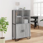 vidaXL Dulap înalt, gri sonoma, 79,5x35,5x137,5 cm, lemn prelucrat
