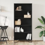 vidaXL Bibliotecă, negru, 80x31x169 cm, lemn prelucrat vidaXL Bibliotecă, negru, 80x31x169 cm, lemn prelucrat