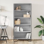 vidaXL Bibliotecă, gri sonoma, 80x31x169 cm, lemn prelucrat vidaXL Bibliotecă, gri sonoma, 80x31x169 cm, lemn prelucrat
