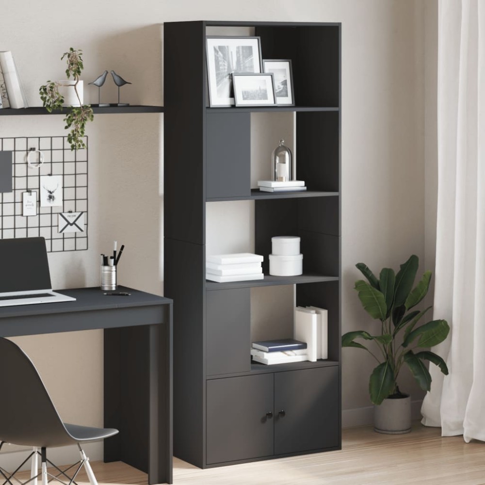 vidaXL Bibliotecă, negru, 70x36x189 cm, lemn prelucrat