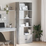 vidaXL Bibliotecă, gri beton, 70x36x189 cm, lemn compozit vidaXL Bibliotecă, gri beton, 70x36x189 cm, lemn compozit
