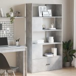 vidaXL Bibliotecă, gri beton, 100x36x189 cm, lemn prelucrat vidaXL Bibliotecă, gri beton, 100x36x189 cm, lemn prelucrat