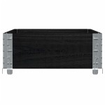 vidaXL Jardinieră de grădină, negru, 100x50 cm, lemn masiv pin
