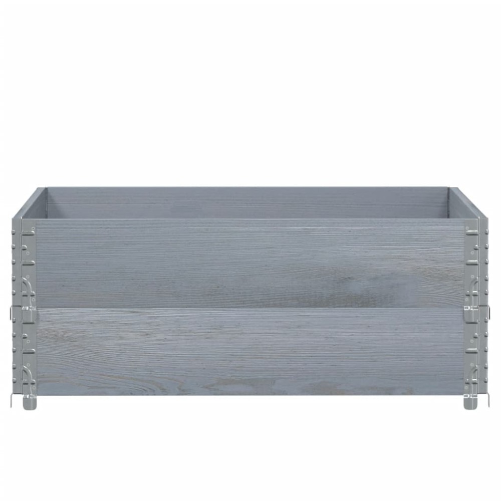 vidaXL Jardinieră de grădină, gri, 100x100 cm, lemn masiv pin