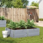 vidaXL Jardinieră de grădină, gri, 150x100 cm, lemn masiv pin vidaXL Jardinieră de grădină, gri, 150x100 cm, lemn masiv pin