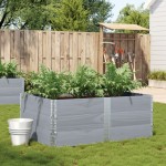 vidaXL Jardinieră de grădină, gri, 150x100 cm, lemn masiv pin vidaXL Jardinieră de grădină, gri, 150x100 cm, lemn masiv pin