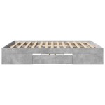vidaXL Cadru de pat fără saltea Gri Beton 180x200cm Lemn prelucrat
