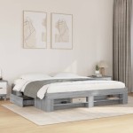 vidaXL Cadru de pat fără saltea Gri Sonoma 180x200cm Lemn prelucrat vidaXL Cadru de pat fără saltea Gri Sonoma 180x200cm Lemn prelucrat
