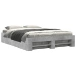 vidaXL Cadru de pat fără saltea Gri beton 160x200cm Lemn prelucrat