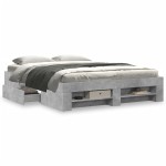 vidaXL Cadru de pat fără saltea Gri beton 160x200cm Lemn prelucrat
