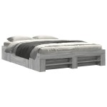 vidaXL Cadru de pat fără saltea Gri Sonoma 160x200cm lemn prelucrat